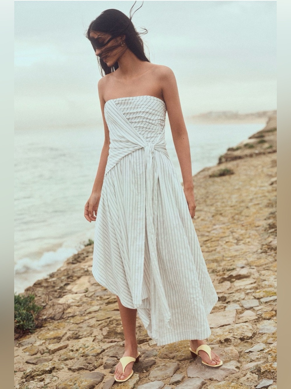 Anthropologie Straplees Hanky-Hem Midi Dress. - Picture 5 of 11